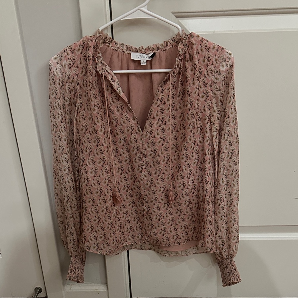INTERMIX Blush Floral Blouse